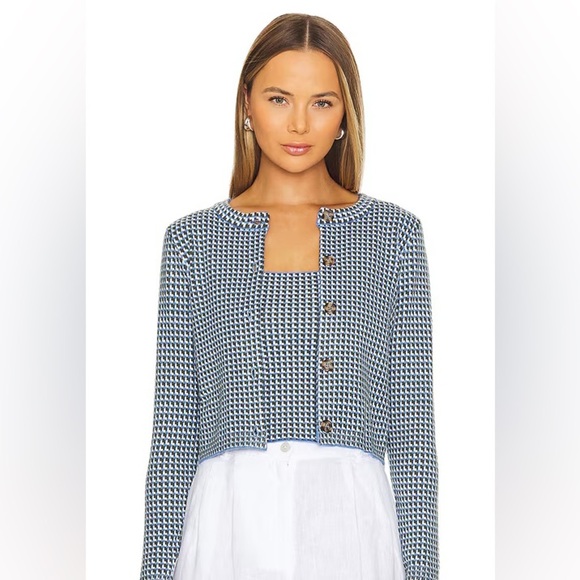 Stitches and Stripes Poplar Cardigan in Cornflower Blue - Picture 1 of 10